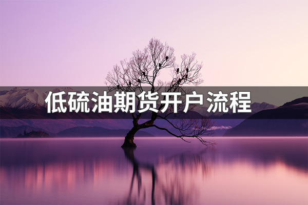 低硫油期货怎么开户？低硫油期货开户流程介绍