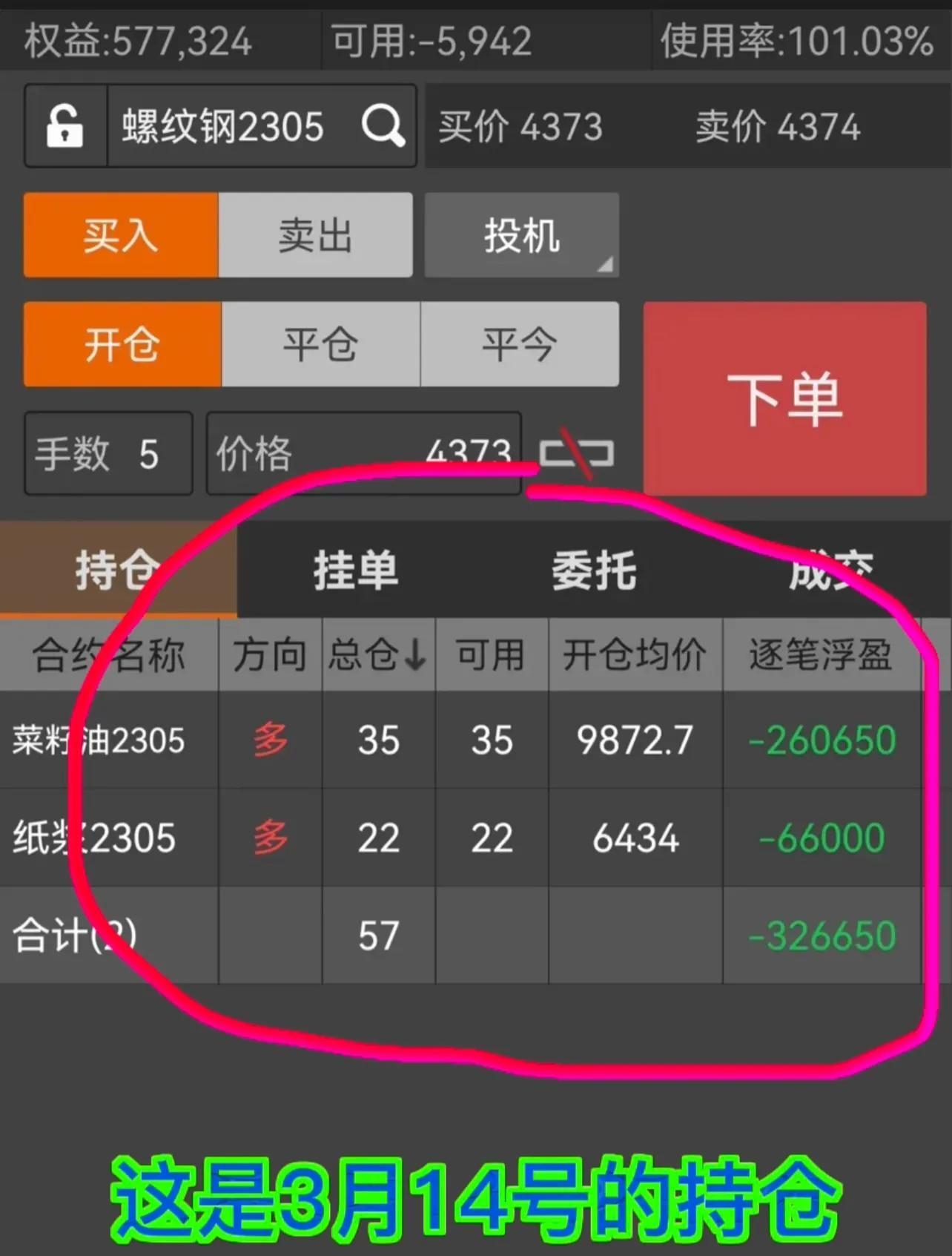 一个多年期货交易经验的粉丝60万的本金如何在5天时间血亏30万？